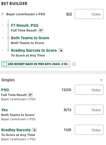 Bayer Leverkusen Vs PSG betting tips
