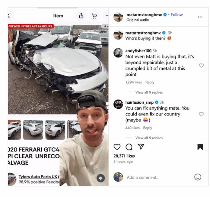 Michail Antonio's Crashed Car Listed On Ebay