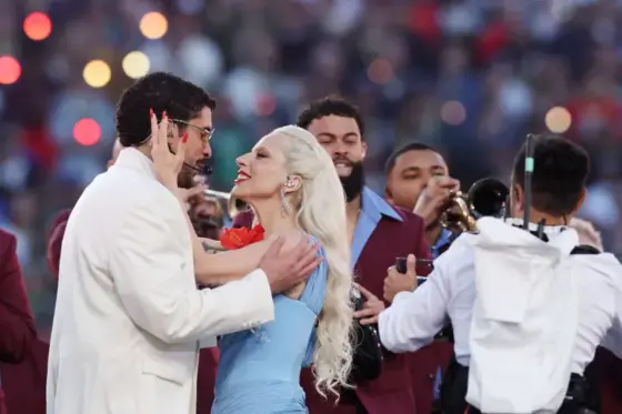 Bad Bunny and Lady Gaga during the Half time show