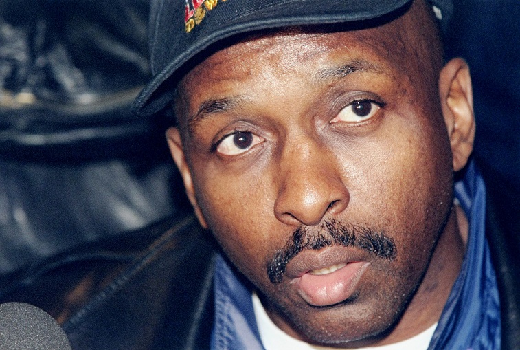Moses Malone speaks to the media during a press conference.
