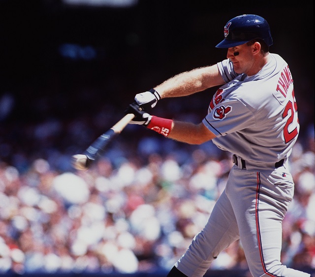 Jim Thome swings for the fences.
