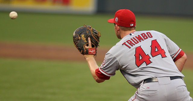 Los Angeles Angels first baseman Mark Trumbo (44)