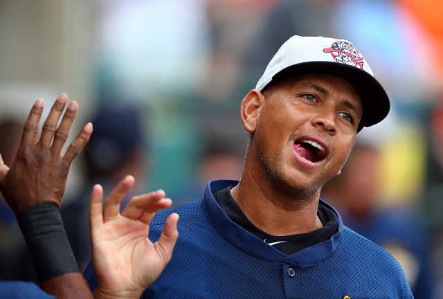 CHARLESTON, SC - JULY 02:  Alex Rodriguez of the New York Yankess reacts in the dugout during his game for the Charleston RiverDogs at Joseph P. Riley Jr. Park on July 2, 2013 in Charleston, South Carolina.  (Photo by Streeter Lecka/Getty Images)