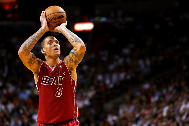 Michael Beasley getting ready to shoot the ball while playing for the Miami Heat