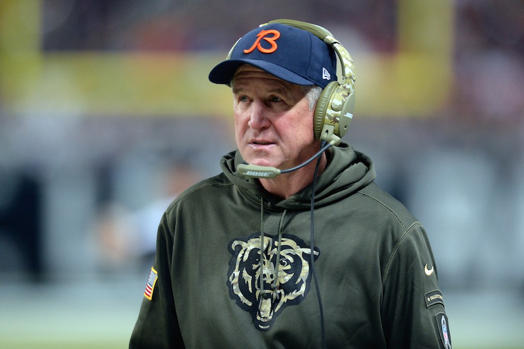Head coach John Fox of the Chicago Bears watches from the sideline.