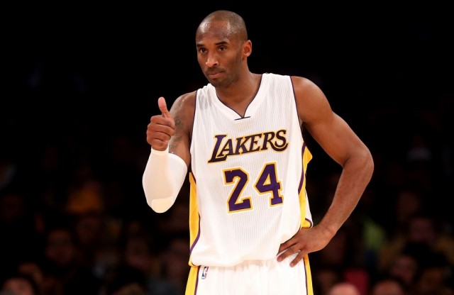 Kobe Bryant gives the thumbs up