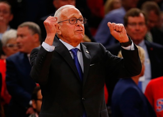Larry Brown clenches his fists in frustration.