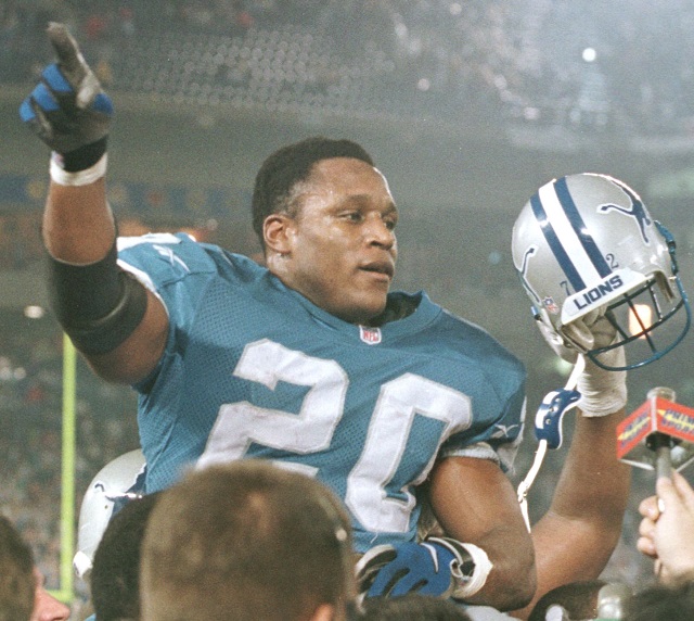 Barry Sanders being carried off the field
