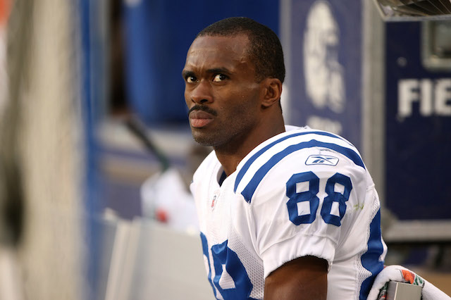 Marvin Harrison sits on the bench. 