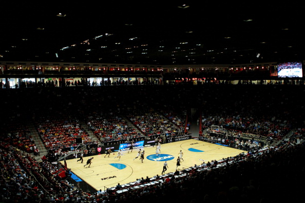 A view of New Mexico's "The Pit" basketball court.