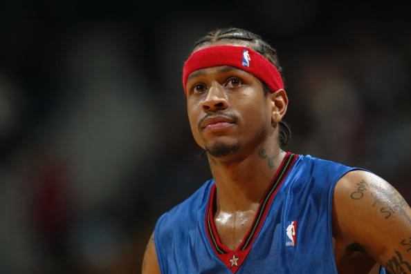 Allen Iverson during a game against the Hawks