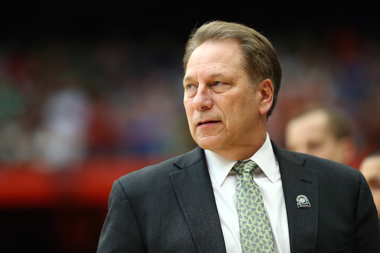 Michigan State coach Tom Izzo looks on during the game.