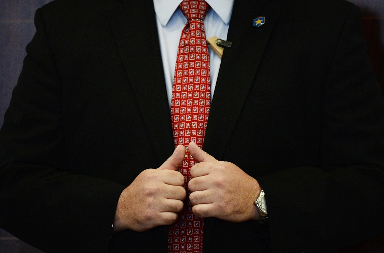 A member of the United States Secret Service stands guard