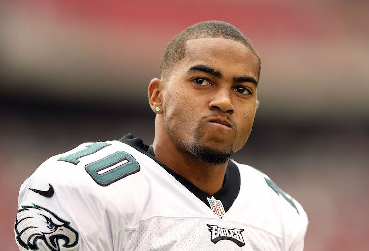 DeSean Jackson looks frustrated.