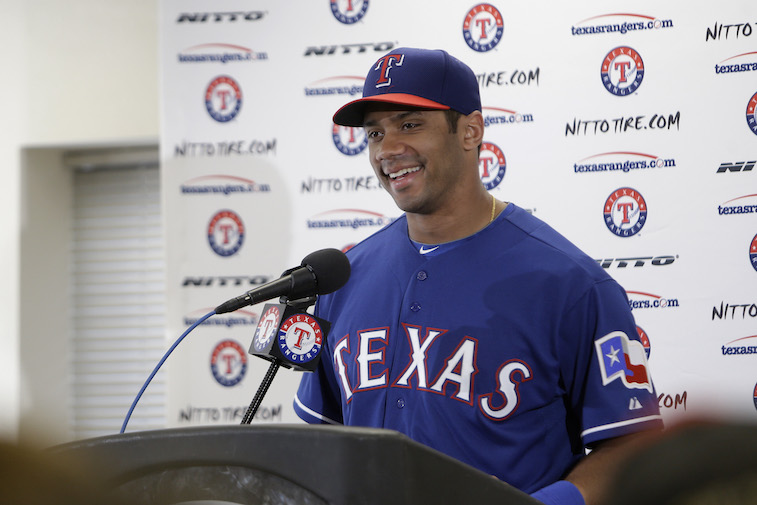 Russell Wilson with the Texas Rangers