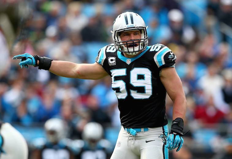 Luke Kuechly during a game in 2013