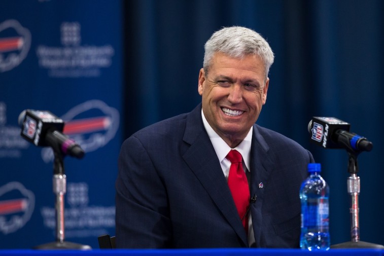 ORCHARD PARK, NY - JANUARY 14: Rex Ryan attends a press conference announcing his arrival as head coach of the Buffalo Bills on January 14, 2015 at Ralph Wilson Stadium in Orchard Park, New York. (Photo by Brett Carlsen/Getty Images)