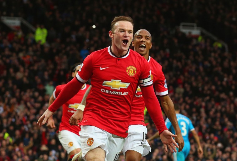 Wayne Rooney celebrates a goal