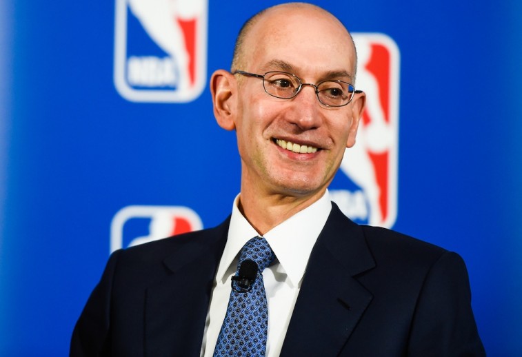 Commissioner Adam Silver at a PepsiCo and NBA press conference