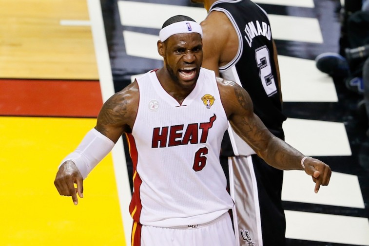 LeBron James is pumped during Game 7 of the 2013 NBA Finals.
