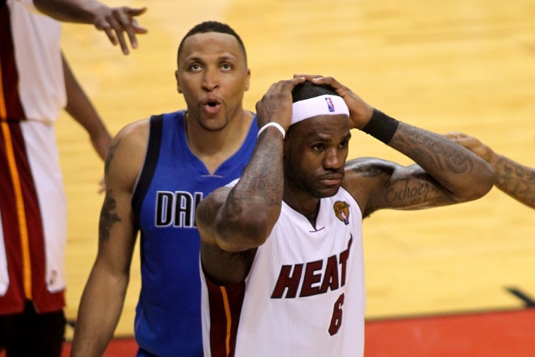 LeBron James is frustrated during the 2011 NBA Finals.