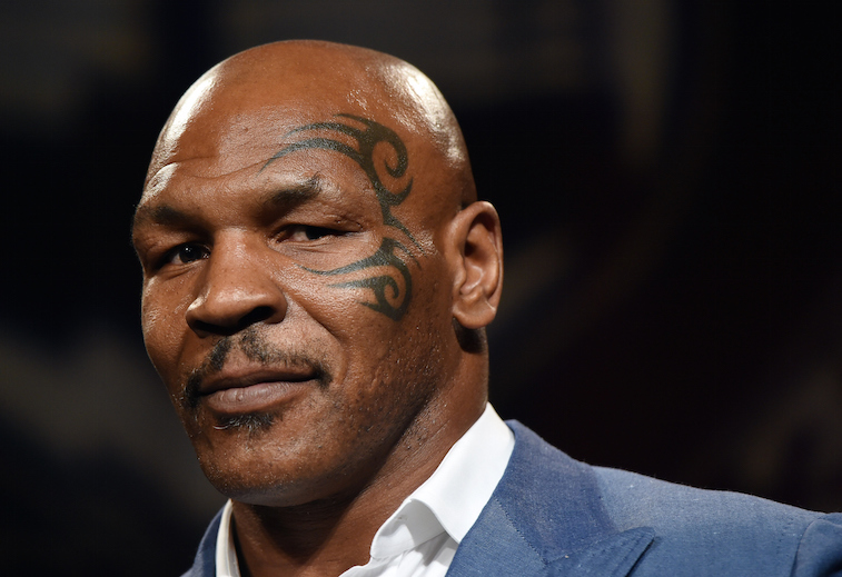 Mike Tyson looks serious