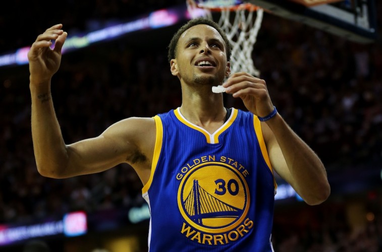 Stephen Curry annoyed during Game 3 of the 2015 NBA Finals