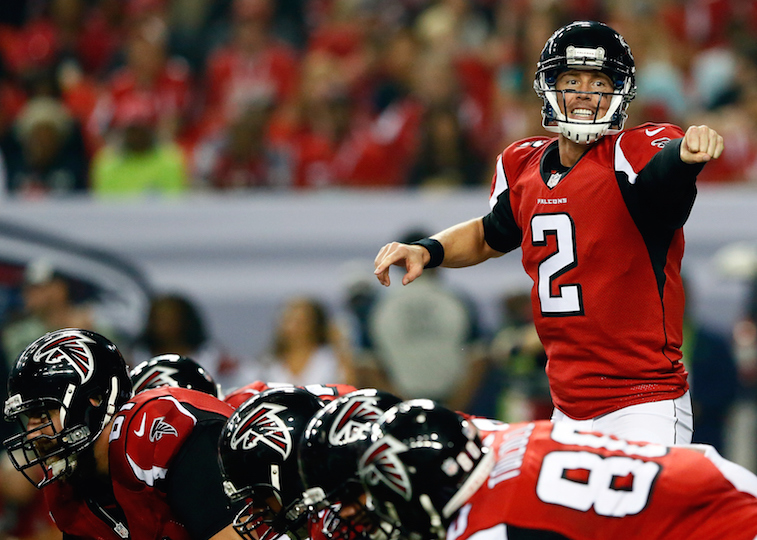 Kevin C. Cox/Getty ImagesQuarterback Matt Ryan leads the Atlanta Falcons during a game at the Georgia Dome in 2014.
