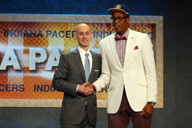 Myles Turner and Adam Silver at the 2015 NBA Draft