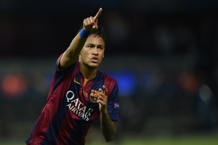 Neymar celebrates a goal