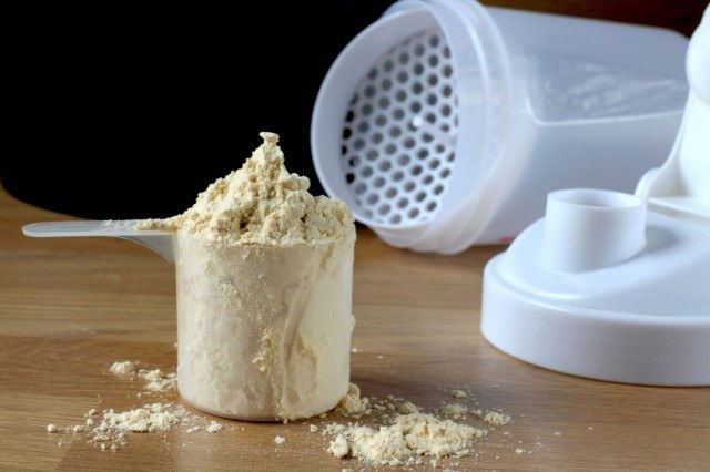 Protein powder on table Protein powder on table