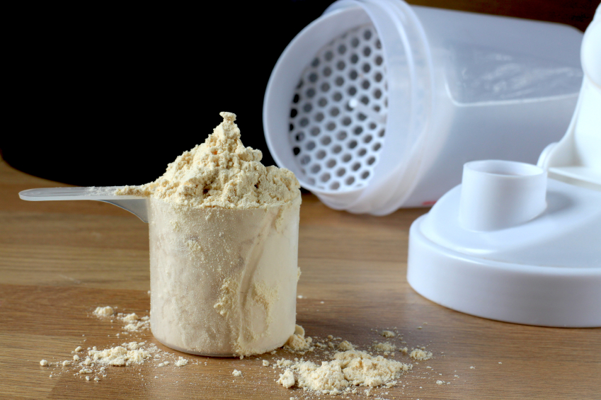 Protein powder on table Protein powder on table
