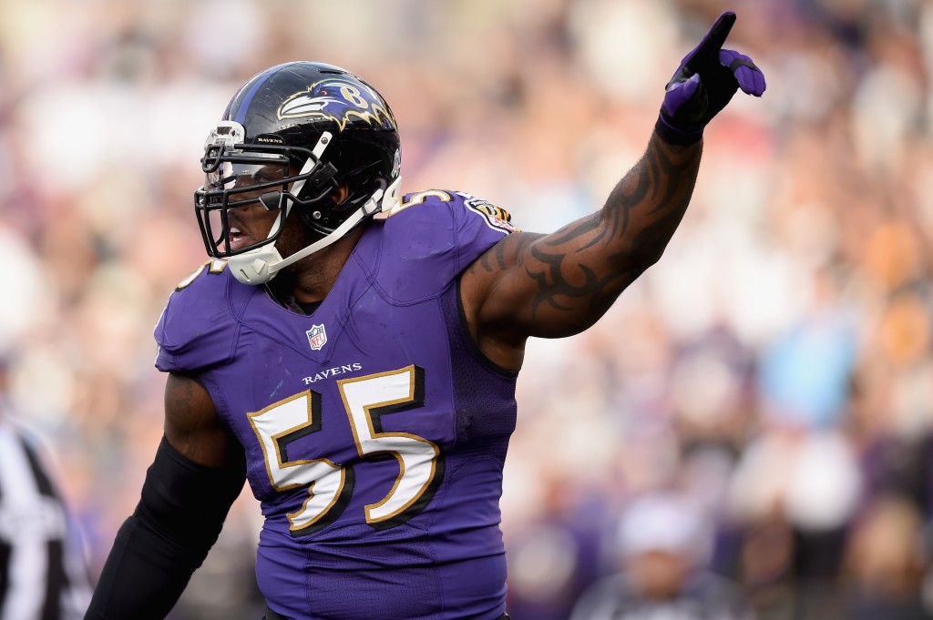 Terrell Suggs during a game in 2014