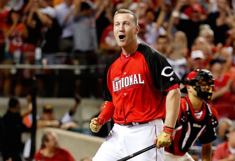Todd Frazier reacts during Home Run Derby