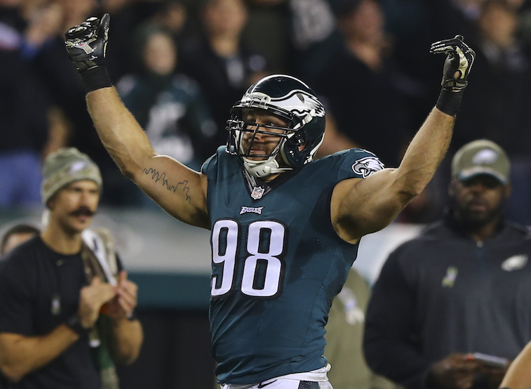 Connor Barwin celebrates a sack
