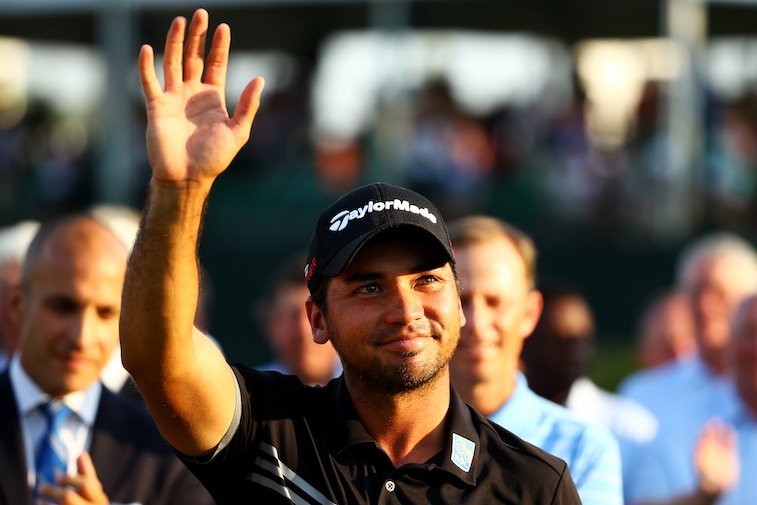 Jason Day waves to crowd after winning the PGA Championship