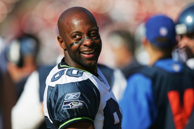 Jerry Rice playing for the Seattle Seahawks