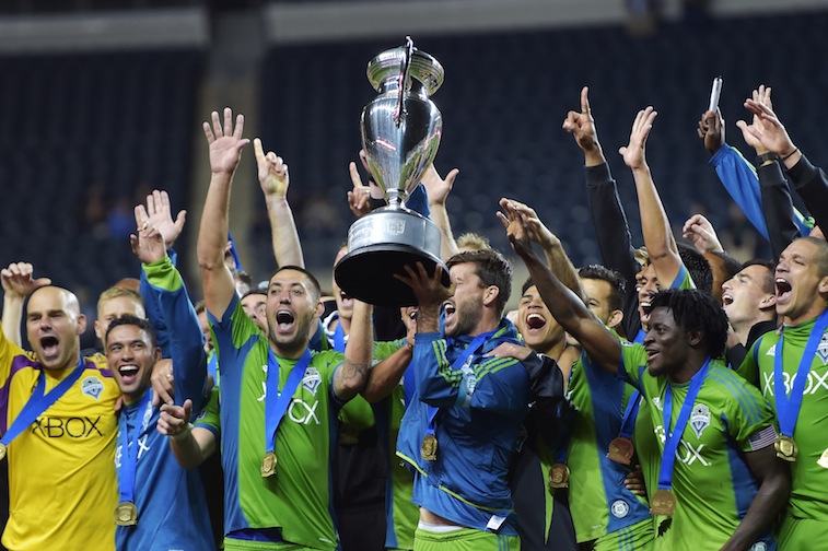 Seattle Sounders celebrate winning the 2014 U.S. Open Cup