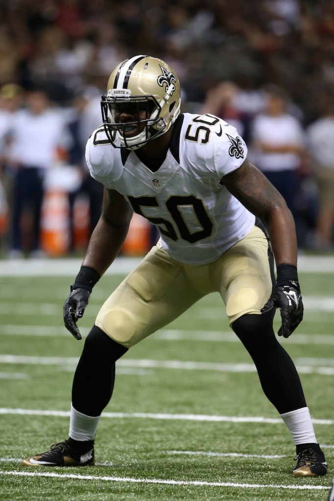 Stephone Anthony playing linebacker for the Saints