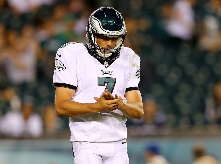 Sam Bradford reacts during a game against the Cowboys