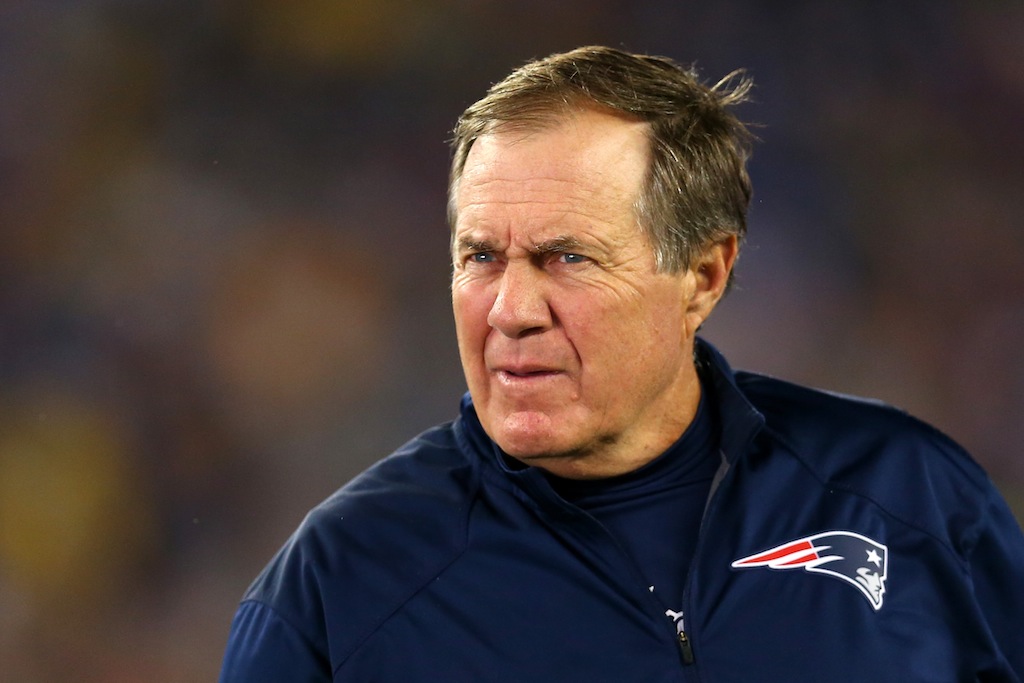 Bill Belichick looks on before his Patriots take on the Steelers