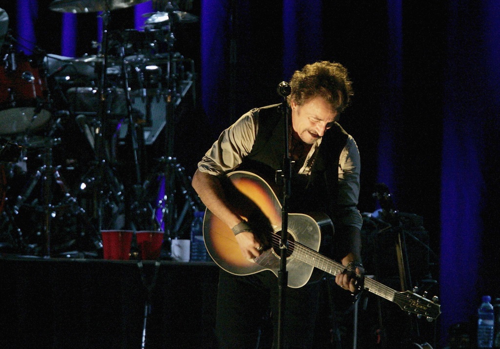 Bruce Springsteen performs during the Super Bowl halftime show.