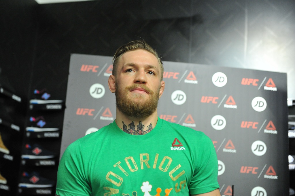 DUBLIN, IRELAND - OCTOBER 22: Conor McGregor meets fans at a Reebok UFC Combat Gear retail event held at JD Sports on October 22, 2015 in Dublin, Ireland. (Photo by Clodagh Kilcoyne/Getty Images for Reebok)DUBLIN, IRELAND - OCTOBER 22: Conor McGregor meets fans at a Reebok UFC Combat Gear retail event held at JD Sports on October 22, 2015 in Dublin, Ireland. (Photo by Clodagh Kilcoyne/Getty Images for Reebok)DUBLIN, IRELAND - OCTOBER 22: Conor McGregor meets fans at a Reebok UFC Combat Gear retail event held at JD Sports on October 22, 2015 in Dublin, Ireland.