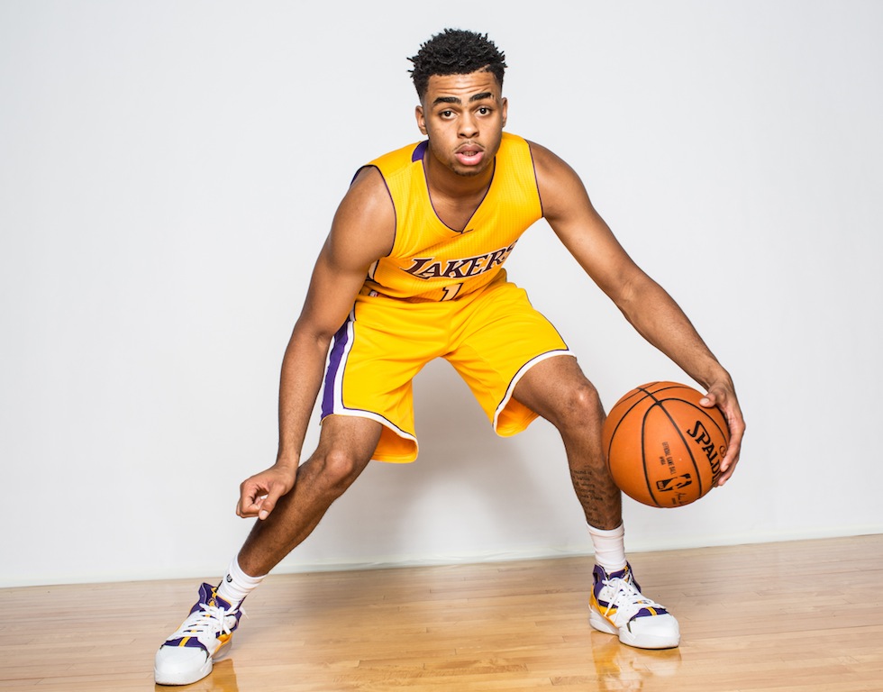 D'Angelo Russell during the NBA rookies photo shoot