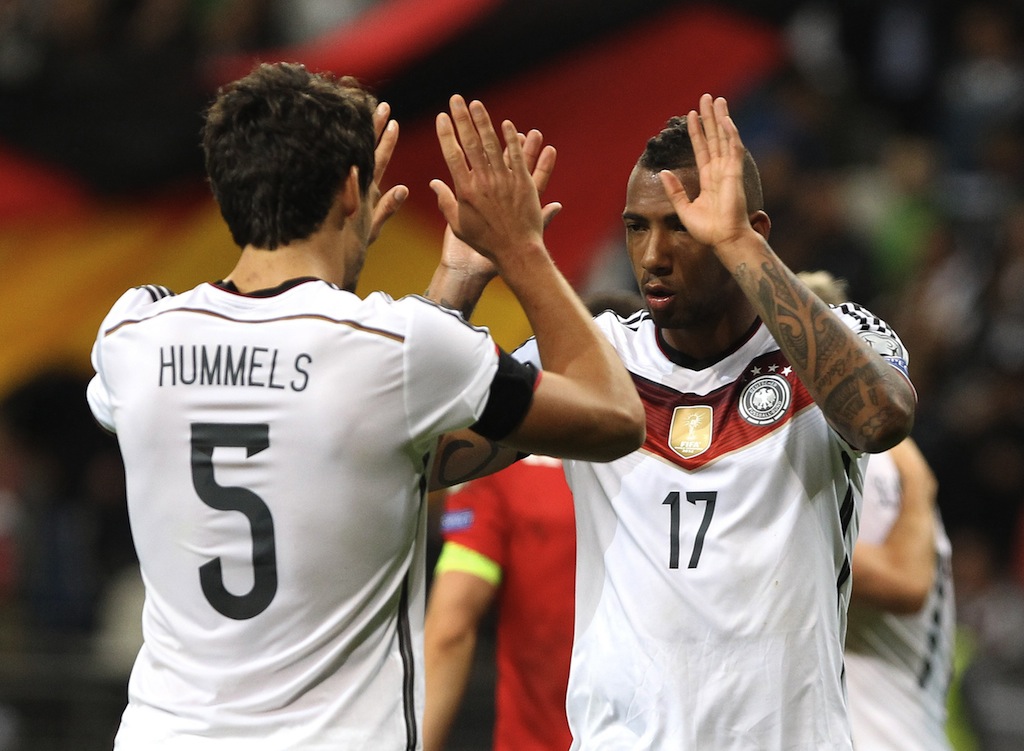 Germany celebrate a victory in the Euro 2016 qualifying