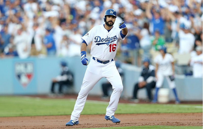 Andre Ethier #16 of the Los Angeles Dodgers