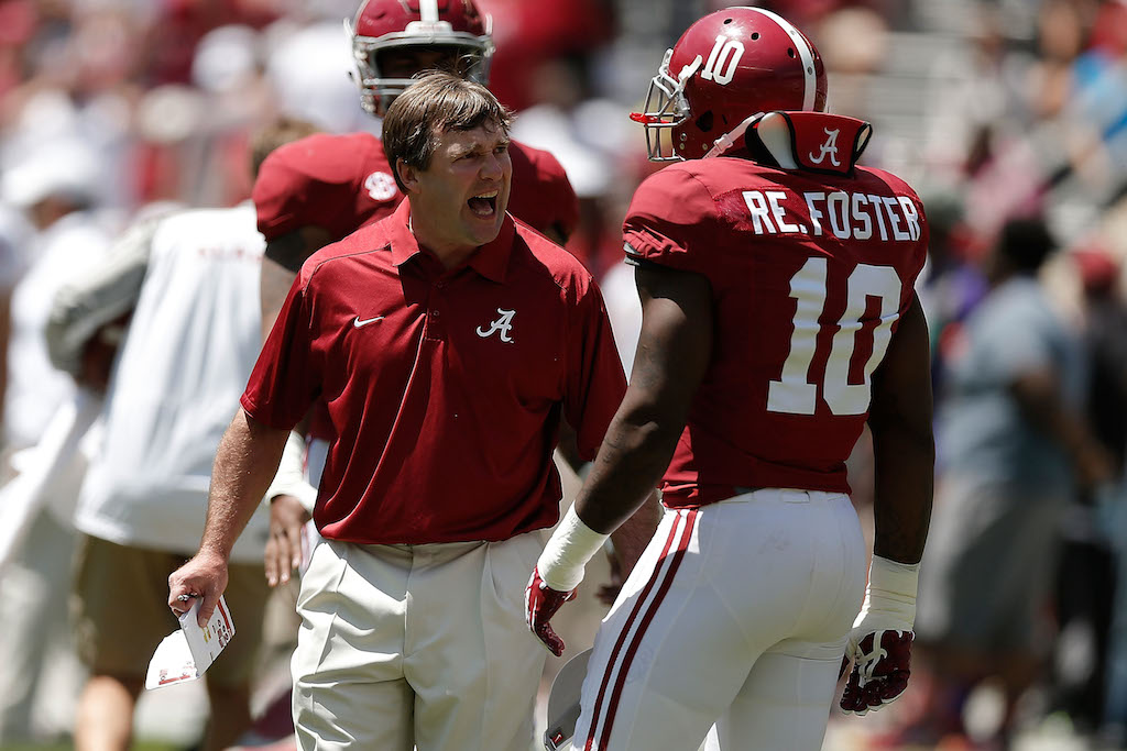 Kirby Smart gets animated at Alabama's Spring Game