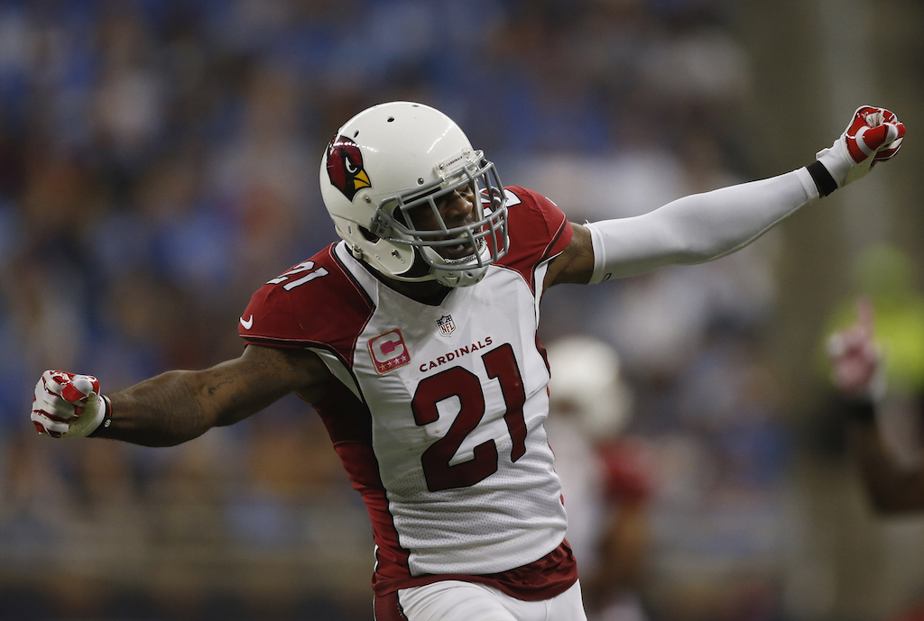 Patrick Peterson celebrates during a game.