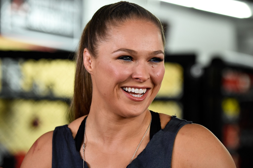 Ronda Rousey Hosts Media Day Ahead 0f The Rousey Vs. Holm Fight at the Glendale Fighting Club on October 27, 2015 in Glendale, California.