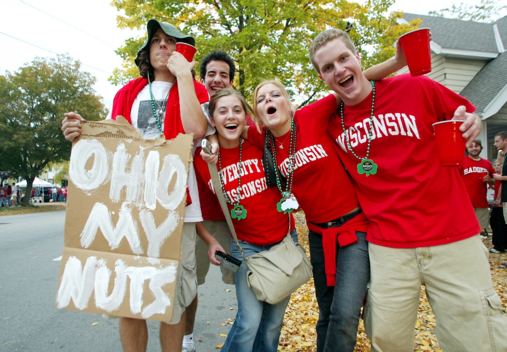 Wisconsin Badgers fans ahead of a tilt with Ohio State
